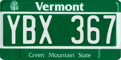 VT license plate YBX367