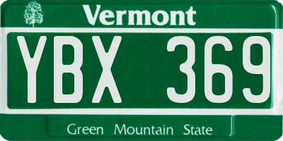 VT license plate YBX369