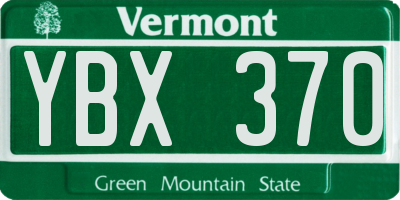 VT license plate YBX370