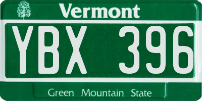 VT license plate YBX396
