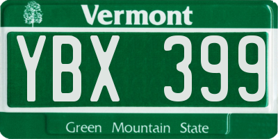 VT license plate YBX399