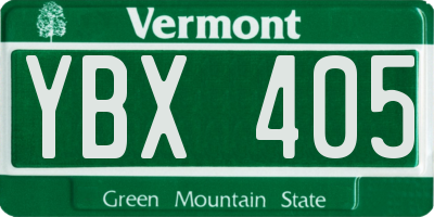 VT license plate YBX405