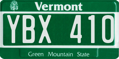 VT license plate YBX410