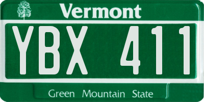 VT license plate YBX411