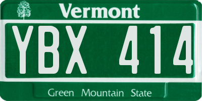 VT license plate YBX414