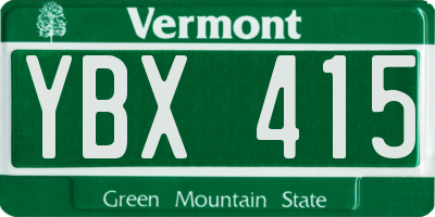 VT license plate YBX415