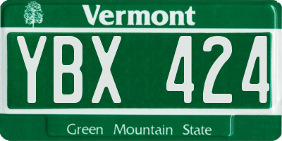 VT license plate YBX424