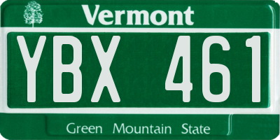 VT license plate YBX461