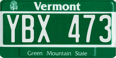 VT license plate YBX473