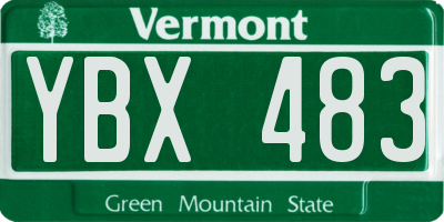 VT license plate YBX483