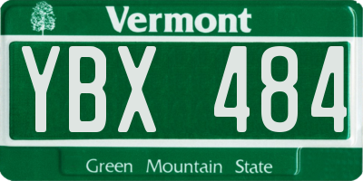 VT license plate YBX484