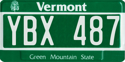 VT license plate YBX487