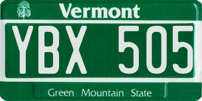 VT license plate YBX505