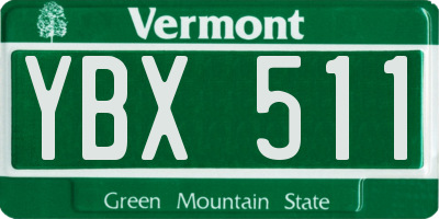 VT license plate YBX511