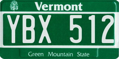 VT license plate YBX512