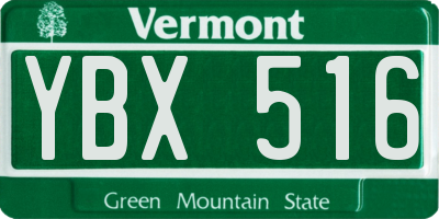 VT license plate YBX516