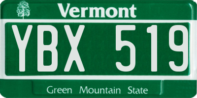 VT license plate YBX519
