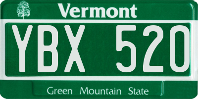 VT license plate YBX520