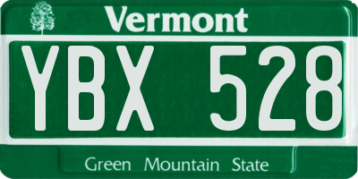 VT license plate YBX528