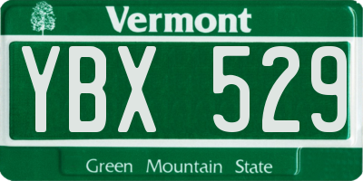 VT license plate YBX529