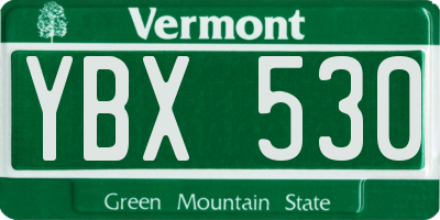 VT license plate YBX530
