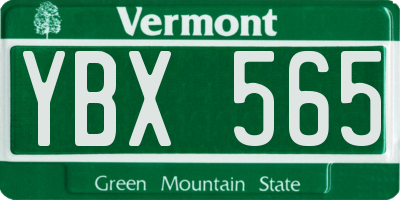 VT license plate YBX565