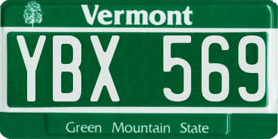 VT license plate YBX569