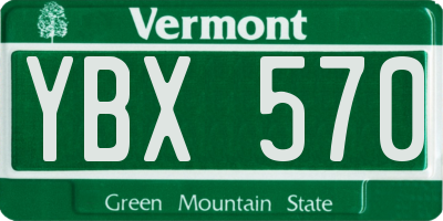VT license plate YBX570