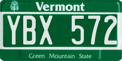 VT license plate YBX572