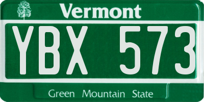VT license plate YBX573