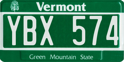 VT license plate YBX574