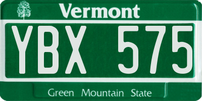 VT license plate YBX575
