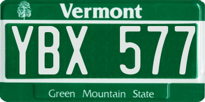 VT license plate YBX577