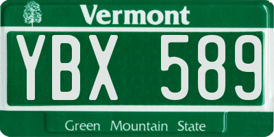 VT license plate YBX589