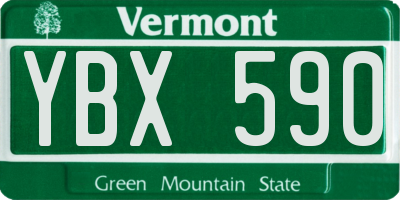 VT license plate YBX590