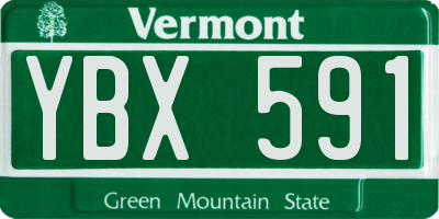 VT license plate YBX591