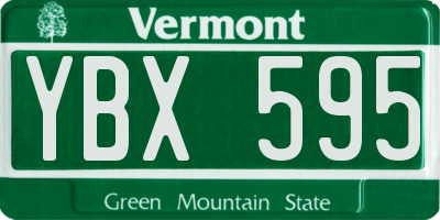 VT license plate YBX595