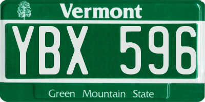 VT license plate YBX596