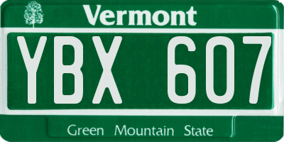 VT license plate YBX607