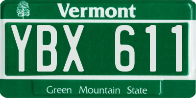 VT license plate YBX611