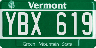 VT license plate YBX619
