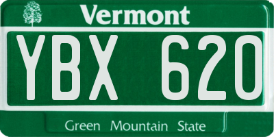 VT license plate YBX620