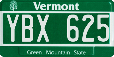 VT license plate YBX625