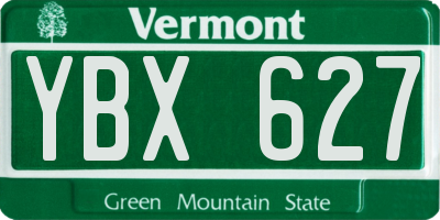 VT license plate YBX627
