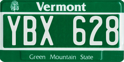 VT license plate YBX628