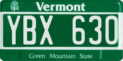 VT license plate YBX630