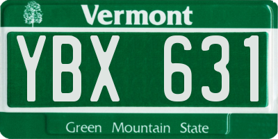 VT license plate YBX631