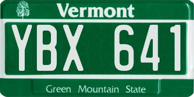VT license plate YBX641