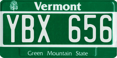 VT license plate YBX656