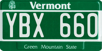 VT license plate YBX660